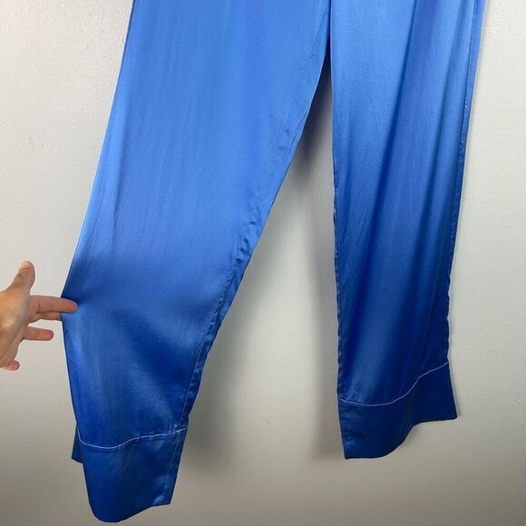 SER.O.YA ELLISON SILK TOP & MATCHING BLUE SILK PANTS SET - Picture 7 of 16